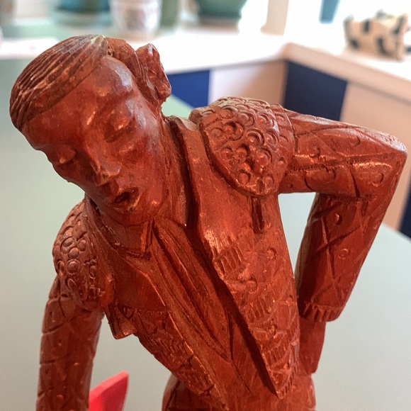 Vintage Spanish Matador Wood Carving Statue Figurine Mid Century Décor Boho - Picture 2 of 9